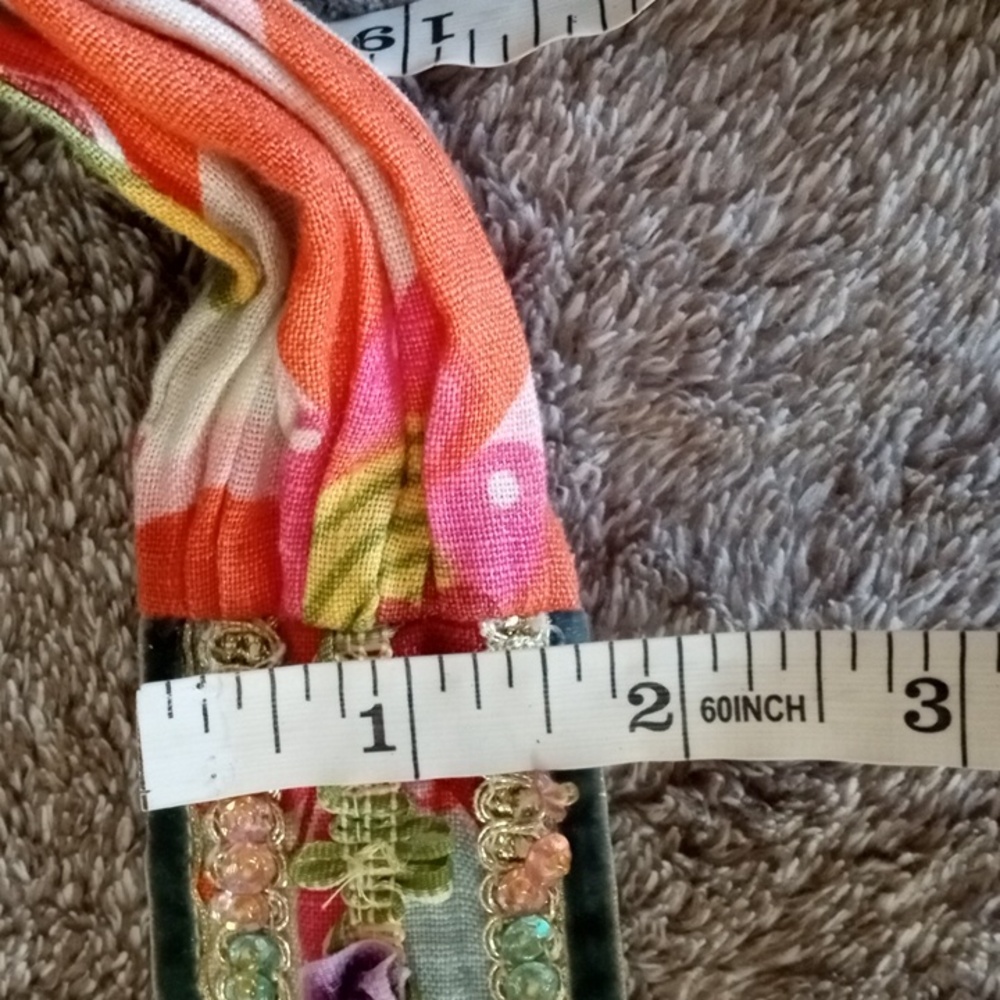 Y2K Style Linen Tie Belt Sequin And Ribbon Rosette - Picture 8 of 9